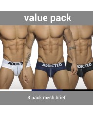 Slipuri de Plasă cu Push Up 3 Perechi Addicted AD475P