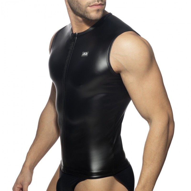 AD1036 Addicted Zip Non Sleeves Fetish Shirt AD1036