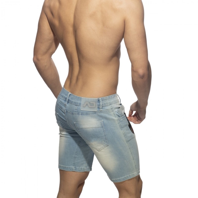 AD1096 Addicted Bermuda Jeans With Patches AD1096