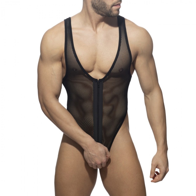 Addicted Zip Mesh Bodysuit Thong ADF151 | Addicted România – fast delivery