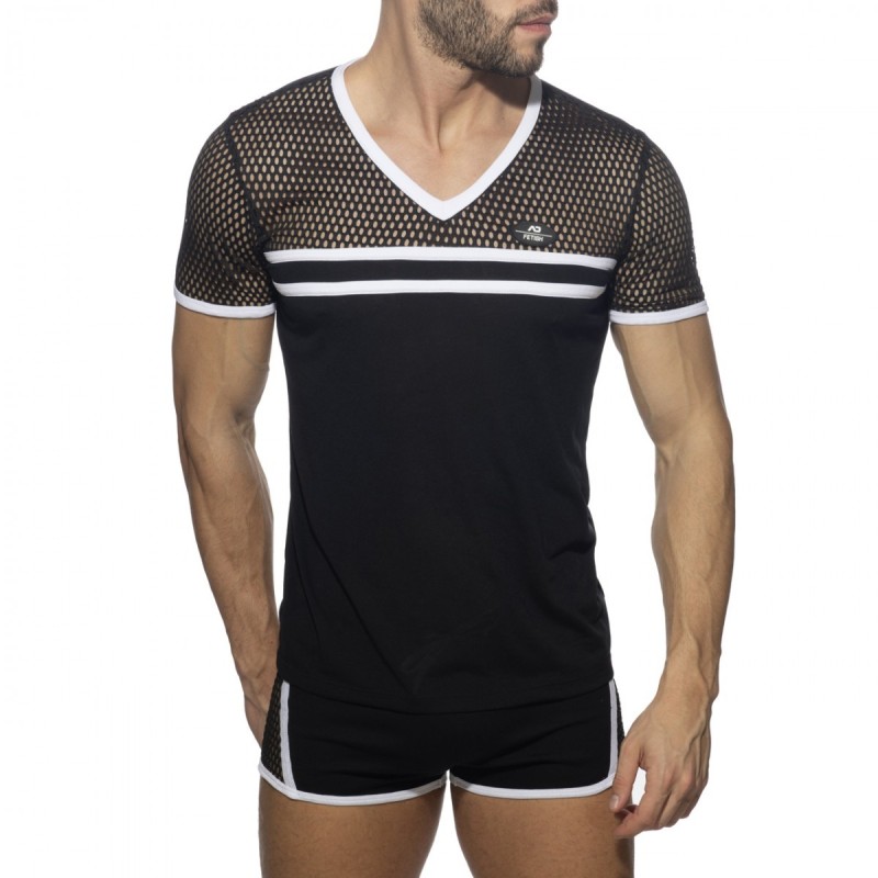 Tricou din Plasă cu Dungi Addicted ADF166