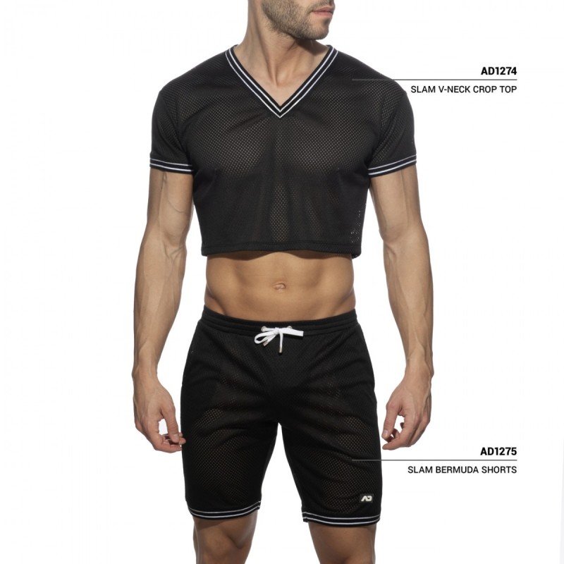 Addicted Slam V-Nyakú Crop Top AD1274 | Addicted România