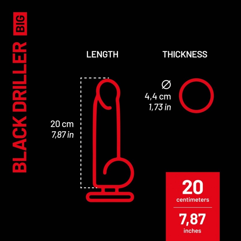 AD Fetish Big Black Driller Dildo AC172 | Addicted România – fast delivery