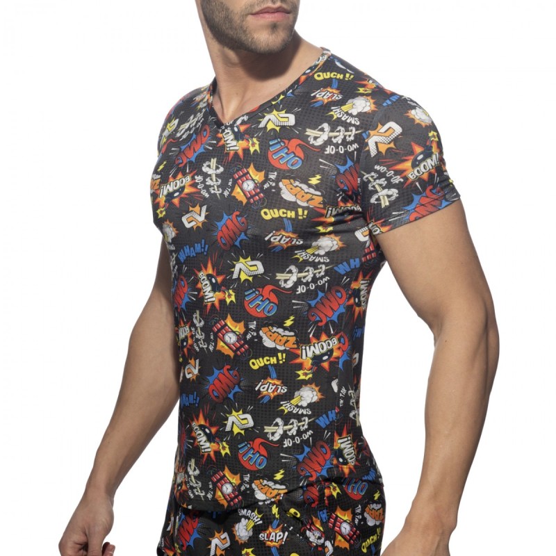 Addicted Comic V Neck T-Shirt AD1086 | Addicted România – fast delivery