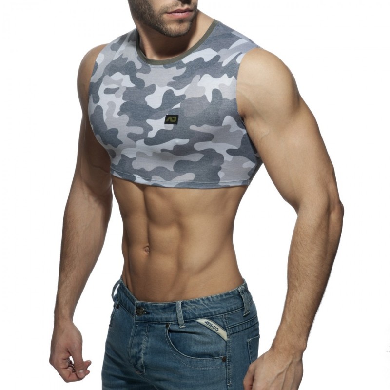 Addicted Crop Top Camo Fără Mâneci AD869 | Addicted România – livrare rapidă