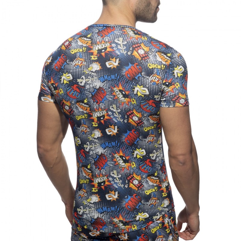 Addicted Comic V Neck T-Shirt AD1086 | Addicted România – fast delivery