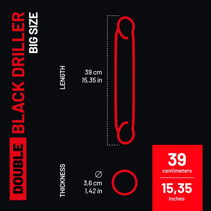 Addicted Double Black Driller 39 Cm AC217 | Addicted România – livrare rapidă