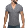 Addicted Tricou Polo Tricotat Rib Jeans AD1472 | Addicted România – livrare rapidă