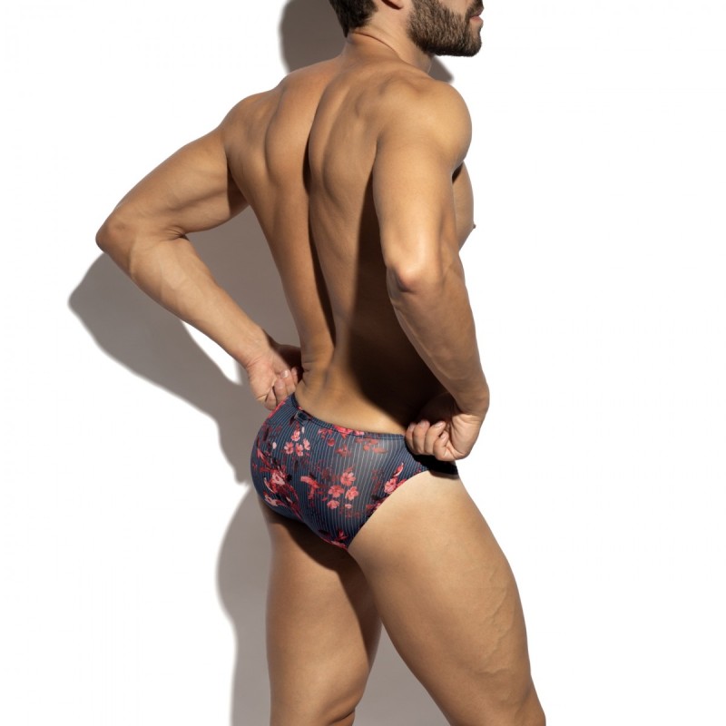 ES Collection Striped-Floral Bikini Brief UN686 | Addicted România – fast delivery