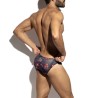 ES Collection Slip Bikini cu Dungi și Flori UN686 | Addicted România – livrare rapidă