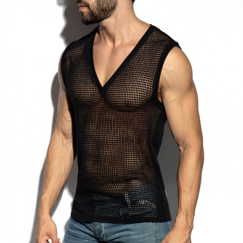 ES Collection Open-Grid V-Neck Sleeveless Top TS380 | Addicted România – fast delivery