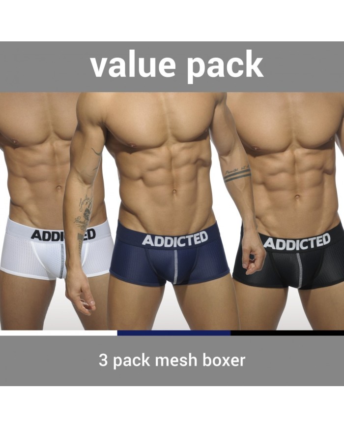 Addicted 3 Boxer Push Up de plasă 3 perechi AD477P