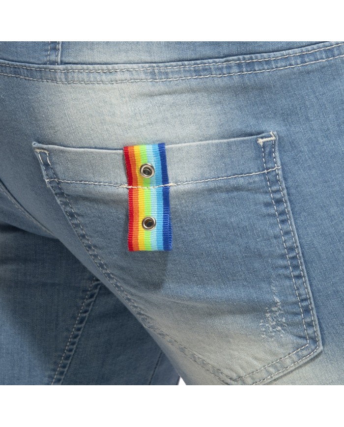 Addicted Bermude cu panglică curcubeu AD990 Addicted Bermude cu panglică curcubeu AD990