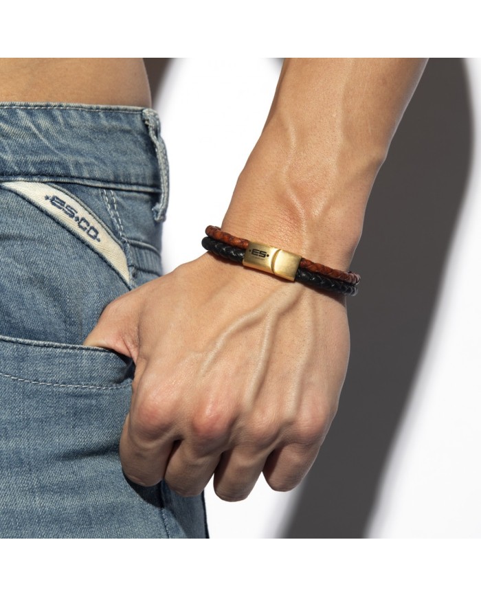 Brățară Dublă Împletită din Piele ES Collection AC185