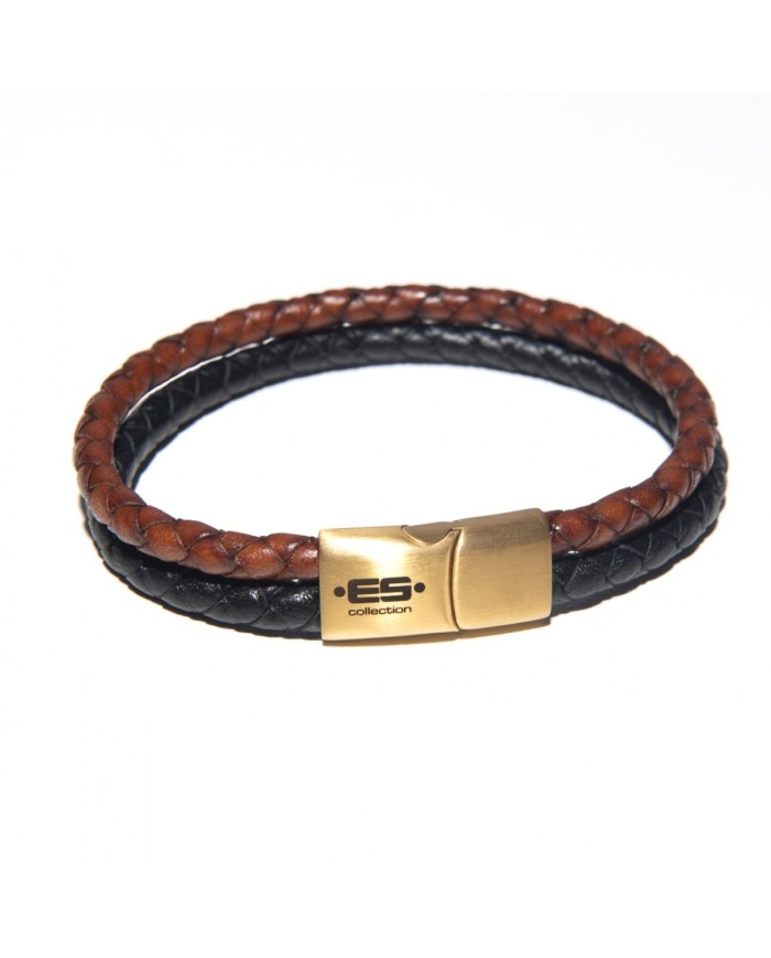 Brățară Dublă Împletită din Piele ES Collection AC185