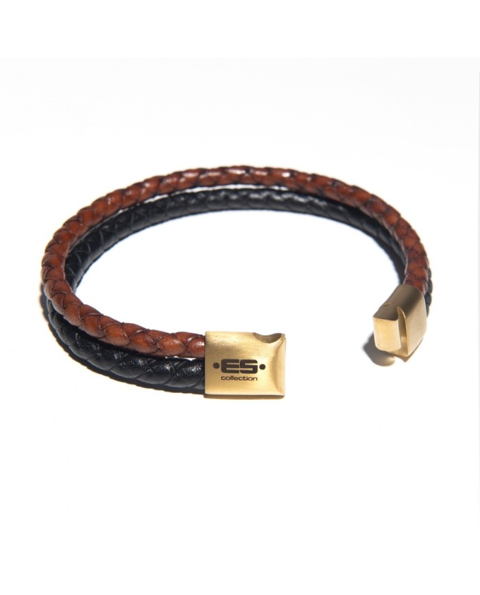 Brățară Dublă Împletită din Piele ES Collection AC185